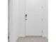 A front entry door, white door and frame, light gray tile floor at 2310 White Tail St, Davenport, FL 33837