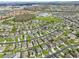 Wide aerial view of diverse neighborhood showcasing homes, greenery, and community planning at 2933 White Cedar Cir, Kissimmee, FL 34741