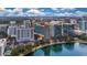 Scenic aerial view of downtown condos with beautiful lake views at 322 E Central Blvd # 1910, Orlando, FL 32801