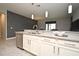 Modern kitchen counter with white cabinets, stainless steel appliances, and pendant lighting at 3237 Palatka St, Orlando, FL 32824