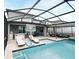 Screened-in pool area with lounge chairs, in-pool spa, and basketball hoop provides outdoor fun at 3237 Palatka St, Orlando, FL 32824