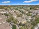 Aerial view showcases a neighborhood featuring townhomes, mature trees, and convenient parking at 3403 Greenwich Village Blvd # 104, Orlando, FL 32835