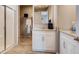 Bright bathroom with modern vanity, granite countertop, and a separate shower at 3971 Kennebunk Loop, Mount Dora, FL 32757