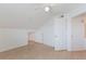 Bright bedroom featuring wood-look floors, ceiling fan, and a walk-in closet at 5144 City St # 238, Orlando, FL 32839