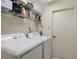 Laundry room with washer and dryer hookups and shelving at 6133 Seagull Ln, Lakeland, FL 33809