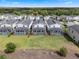 Overhead view of homes with screened-in pools and ample green space in a neatly planned community at 8816 Cruden Bay Ct, Davenport, FL 33896
