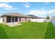 Lush backyard featuring manicured lawn and a screened lanai at 1575 Eucalyptus Way, Davenport, FL 33837