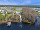 Aerial view showcasing a boat dock on the lake at 2189 Weatherly Way, Orlando, FL 32820