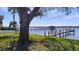 A dock extends from the grassy lawn into the waterway, providing waterfront access and a tranquil setting at 382 Riverside Dr, Ormond Beach, FL 32176