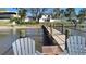 Scenic view from the dock with seating and a glimpse of the home at 382 Riverside Dr, Ormond Beach, FL 32176