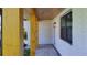 Inviting front porch with stylish brickwork and wood accents at 382 Riverside Dr, Ormond Beach, FL 32176