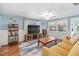Cozy living room with hardwood floors, area rug, wainscotting, and natural light at 430 E Crystal Lake St, Orlando, FL 32806