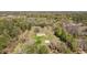 Expansive aerial view of a single-Gathering home surrounded by a lush green landscape with mature trees at 7322 Groveland Farms Rd, Groveland, FL 34736