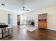 Spacious bedroom with hardwood floors, ceiling fan, and lots of natural light and walk-in closet at 734 Adidas Rd, Winter Springs, FL 32708