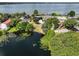 An aerial view displays a waterfront home with a lush, green landscape at 1070 Lake Ariana Blvd, Auburndale, FL 33823