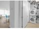 Laundry area features a stackable washer and dryer at 150 E Robinson St # 2308, Orlando, FL 32801