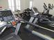 Bright gym featuring modern treadmills, elliptical machines, and free weights for a comprehensive fitness experience at 1523 Still Dr, Clermont, FL 34714