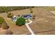 Expansive aerial view of home on large lot with circular driveway, solar panels, outbuildings, and green spaces at 17117 Heartwood Loop, Winter Garden, FL 34787