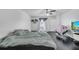 Relaxing bedroom offering a bed with dark hardwood flooring at 639 Mesilla Dr, Kissimmee, FL 34758