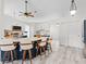 Spacious kitchen with island, breakfast bar seating, stainless steel appliances, and stylish pendant lighting at 2540 Courtland Blvd, Deltona, FL 32738