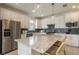 Spacious kitchen features stainless steel appliances, granite countertops, pendant lights, and a convenient kitchen island at 2721 Serenity Meadow Dr, Kissimmee, FL 34744