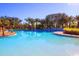 Enjoy a refreshing dip in this luxurious community pool surrounded by lush landscaping and palm trees on a sunny day at 394 Captiva Dr, Davenport, FL 33896