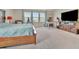 This spacious main bedroom has large windows, a desk, and a TV on a wooden stand at 760 Annabell Ridge Rd, Minneola, FL 34715