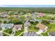 An aerial view shows a residential community featuring well-maintained lawns and tree-lined streets at 3408 Idlegrove Ct, Orlando, FL 32822