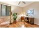 Bright bedroom with hardwood floors, window and contemporary decor at 401 E Robinson St # 202, Orlando, FL 32801