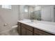 Modern bathroom featuring quartz countertops, updated fixtures, and a shower at 4353 Lana Ave, Davenport, FL 33897