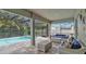 Relaxing screened-in lanai with comfortable seating, tiled floors, a pool, and lush landscaping at 4419 Liberty Bell Cv, Orlando, FL 32817