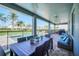 Covered patio with an outdoor dining table, a lounge area, and a view of the pool and landscaped backyard at 480 Burma St, Kissimmee, FL 34747