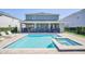 Relaxing pool and spa with covered patio and lush backyard, perfect for entertaining and leisure at 480 Burma St, Kissimmee, FL 34747