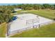 Aerial view of fenced playground with swings, basketball court and benches at 4933 Raylene Way, St Cloud, FL 34771