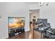 Home office setup featuring hardwood floors and modern décor at 8255 Bryce Canyon Ave, Windermere, FL 34786