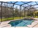 Screened-in pool and spa area with lush greenery views, perfect for relaxation and entertainment at 9122 Stromboli Ct, Kissimmee, FL 34747