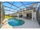 Backyard pool with screened in patio and outdoor dining area at 5239 Los Palma Vista Dr, Orlando, FL 32837