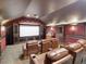 Home theater room with comfortable leather reclining seats and a large screen at 12860 Jacob Grace Ct, Windermere, FL 34786