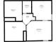 A floor plan for a home with two bedrooms, one bathroom, a kitchen, living room, and a hallway at 1707 Wilton Ave, Orlando, FL 32805