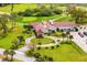 Aerial view of the Wedge golf club house with its parking lot, golf cart storage, and a nice golf field at 2726 Babbitt Ave, Orlando, FL 32833