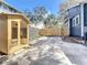 Backyard featuring a sauna, fence, and access to the back of the house at 16 N Lawsona Blvd, Orlando, FL 32801
