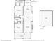 Floorplan of the home featuring 2 bedrooms, 2 bathrooms, and a detached garage at 16 N Lawsona Blvd, Orlando, FL 32801