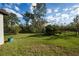 A home's lush green backyard, framed by a black fence, offers a private outdoor haven at 17216 Goldcrest Loop, Clermont, FL 34714