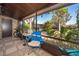 Comfortable screened in patio with seating, overlooking greenery at 1735 Foxhall Cir # 1735, Kissimmee, FL 34741
