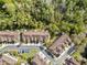 Birds eye view of townhouse community with neatly arranged units, parking, and landscaping at 2015 Shalimar Loop, Sanford, FL 32773
