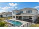 Backyard featuring a sparkling pool, lounge chairs, and patio seating, ideal for entertaining at 2141 Weatherly Way, Orlando, FL 32820