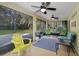 Spacious outdoor lanai area with comfortable seating and ceiling fans at 2525 W Ponkan Rd, Apopka, FL 32712
