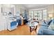 Bright living room with large windows, hardwood floors, and comfortable seating at 413 Country Wood Cir, Lake Mary, FL 32746