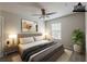 Virtually staged bedroom with modern decor and lots of natural light at 13441 Starry Night Ct # 9, Orlando, FL 32824