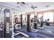 Community fitness center with modern weight machines and ceiling fans at 14205 Falls Church Dr # 2001, Orlando, FL 32837